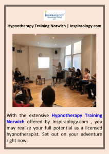 Hypnotherapy Training Norwich  Inspiraology.com