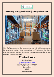 Inventory Storage Solutions  Fulfilpackers.com
