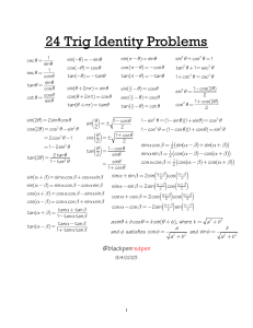 24 Trig Identity Problems