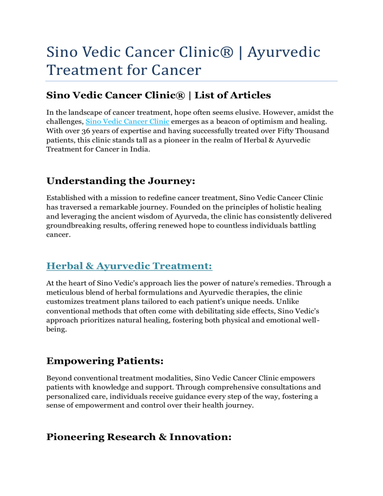 Hirsch Cancer Treatment: Wellness and Healing Arts for Patients and Survivors