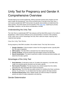 Unity Test for Pregnancy and Gender A Comprehensive Overview
