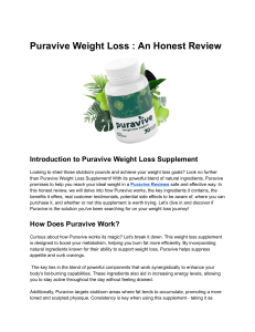 Puravive Weight Loss : An Honest Review