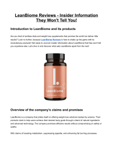 LeanBiome Reviews - Insider Information They Won't Tell You
