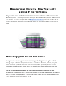 Herpagreens Reviews - Can You Really Believe In Its Promises