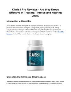 Clarisil Pro Reviews - Are they Drops Effective in Treating Tinnitus and Hearing Loss