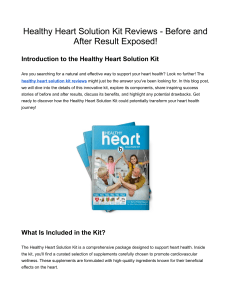 Healthy Heart Solution Kit Reviews - Before and After Result Exposed