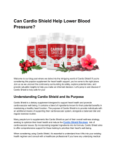 Can Cardio Shield Help Lower Blood Pressure