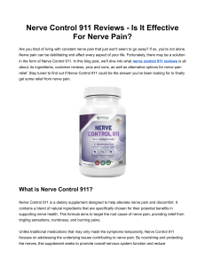 Nerve Control 911 Reviews - Is It Effective For Nerve Pain
