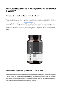 SeroLean Reviews-Is It Really Good for You?Does It Works?
