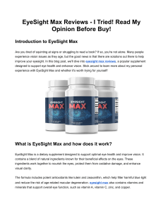 EyeSight Max Reviews - I Tried! Read My Opinion Before Buy