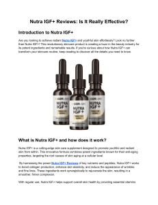Nutra IGF+ Reviews - Is It Really Effective