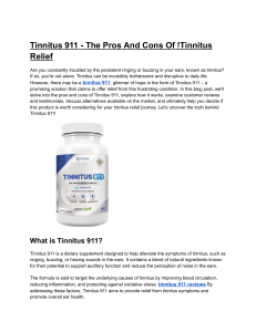 Tinnitus 911 - Hearing Supplement