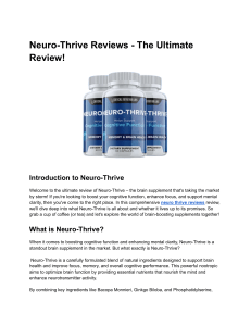 Neuro-Thrive Reviews - The Ultimate Review!