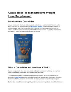 Cacao Bliss Suppleemnt