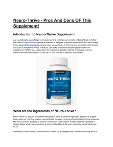 Neuro-Thrive - Pros And Cons