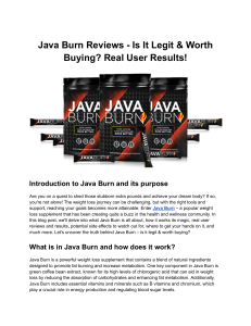 Java Burn Reviews - Is It Legit & Worth Buying Real User Results!