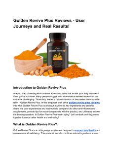 Golden Revive Plus Reviews - User Journeys and Real Results!