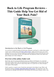 Back to Life Program Reviews  This Guide Help You Get Rid of Your Back Pain