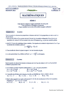 SUJET BAC 2024 MATHS SERIE C