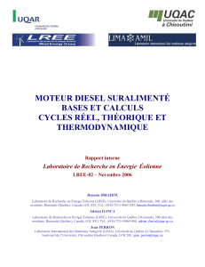 Moteur diesel suralimenté bases et calculs cycles réel, théorique et thermodynamique