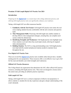 Premium 15 Full-Length Digital SAT Practice Test 2024