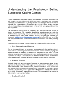 Understanding the Psychology Behind Successful Casino Games