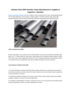 Stainless Steel 304L Seamless Tubes Stockists