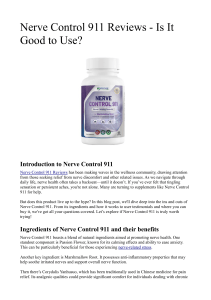 Nerve Control 911 Reviews  Is It Good to Use