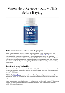 Vision Hero Reviews  Know THIS Before Buying