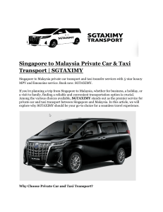 Singapore to Malacca taxi