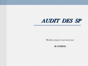 AUDIT DES SP