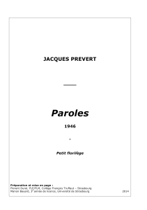 Paroles Jacques Prevert