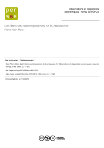 THEORIE CONTEMPORAINE DE LA CROISANCE