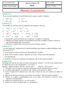 Chimie : Série de révision sur l'oxydoréduction (3ème Maths)