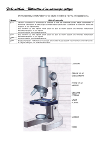 fiche methode utilisation un microscope