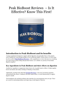 Peak BioBoost Reviews  Is It Effective Know This First