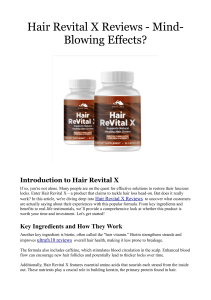 Hair Revital X Reviews Mind-Blowing Effects