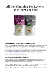 All Day Slimming Tea Reviews  Is it Right For You