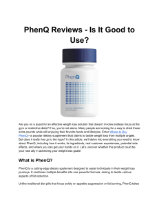 PhenQ Reviews - Is It Good to Use