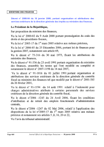 Décret2008 94 portant organisation et attributions des centres régionaux des impôts