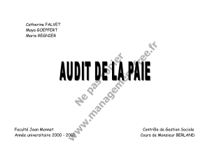 AUDIT DE LA PAIE