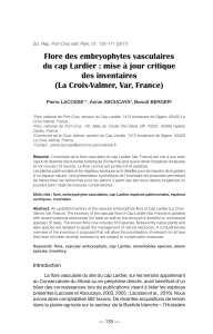 Flore des embryophytes du Cap Lardier : mise à jour critique des inventaires