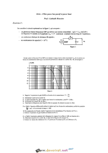 Série d'exercices - Physique - série filtre - Bac Technique (2016-2017) Mr Labiadh