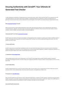 Ensuring Authenticity with ZeroGPT: Your Ultimate AI-Generated Text Checker