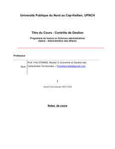 Seminaire du Contrôle de Gestion ,14 et 15 juin 2024