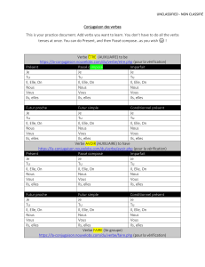 Conjugaison des verbes - Grille vide