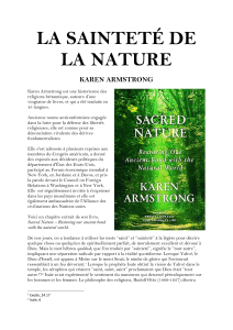 LA SAINTETÉ DE LA NATURE - KAREN ARMSTRONG