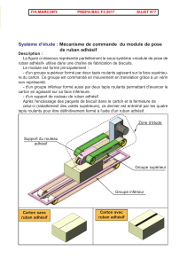 Mécanisme de commande module pose ruban adhésif - Sujet d'examen