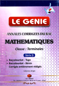 Collection le Genie Maths Tle C&D 