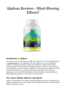 Alpilean Reviews  Mind-Blowing Effects